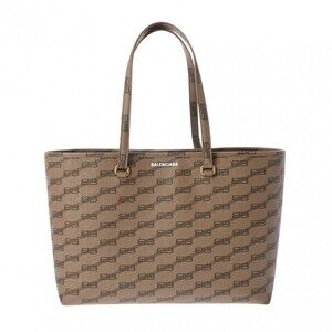 BALENCIAGA Signature Shopper Tote Bag Brown Handbag